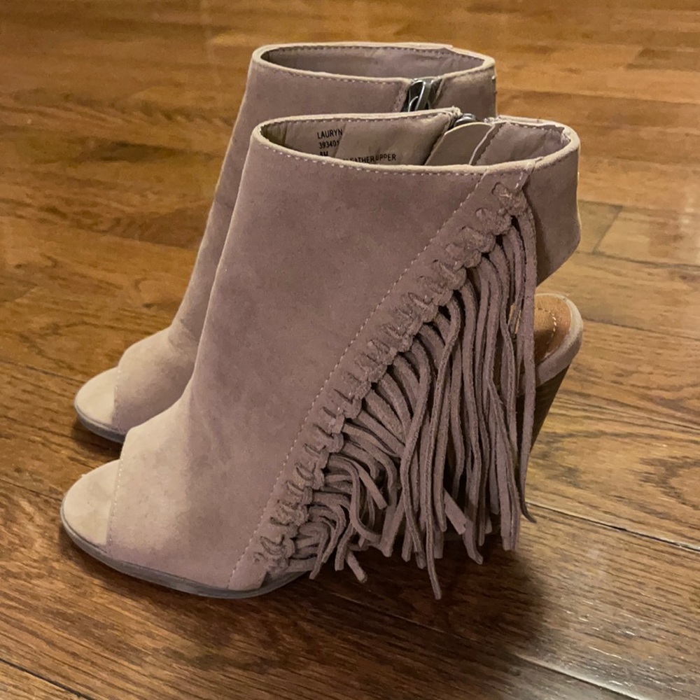 Rampage Tan Lauryn Booties with Fringe